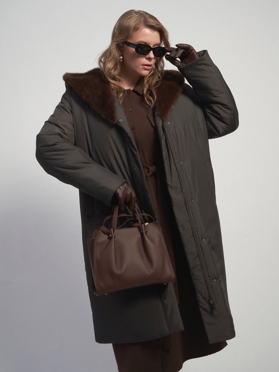 ПУХОВИК ЖЕНСКИЙ, ТЕМНО-СЕРЫЙ