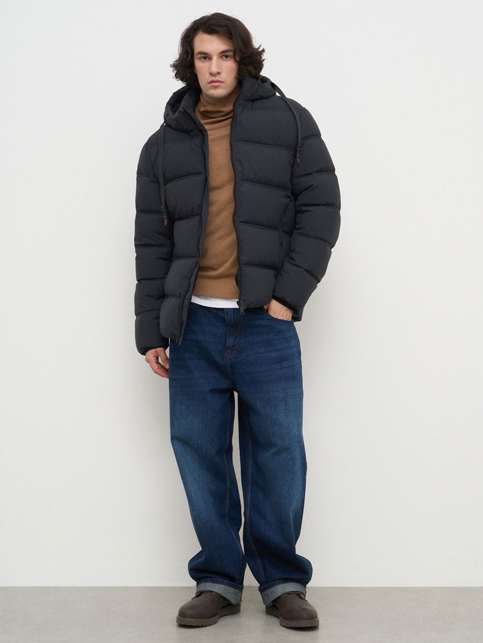 ПУХОВИК МУЖСКОЙ, ТЕМНО-СЕРЫЙ