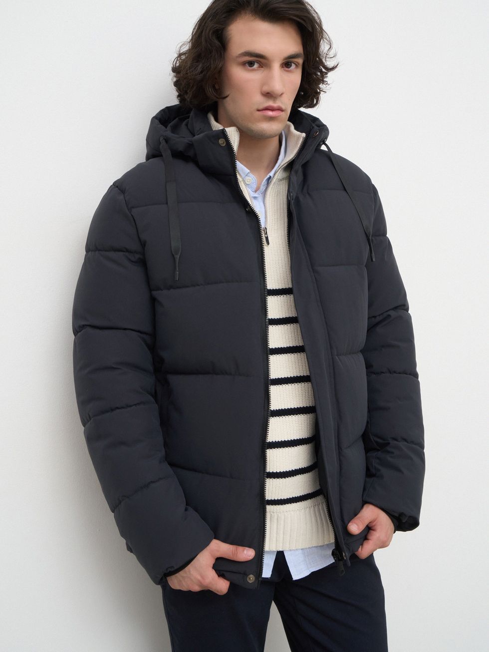 ПУХОВИК МУЖСКОЙ, ТЕМНО-СЕРЫЙ