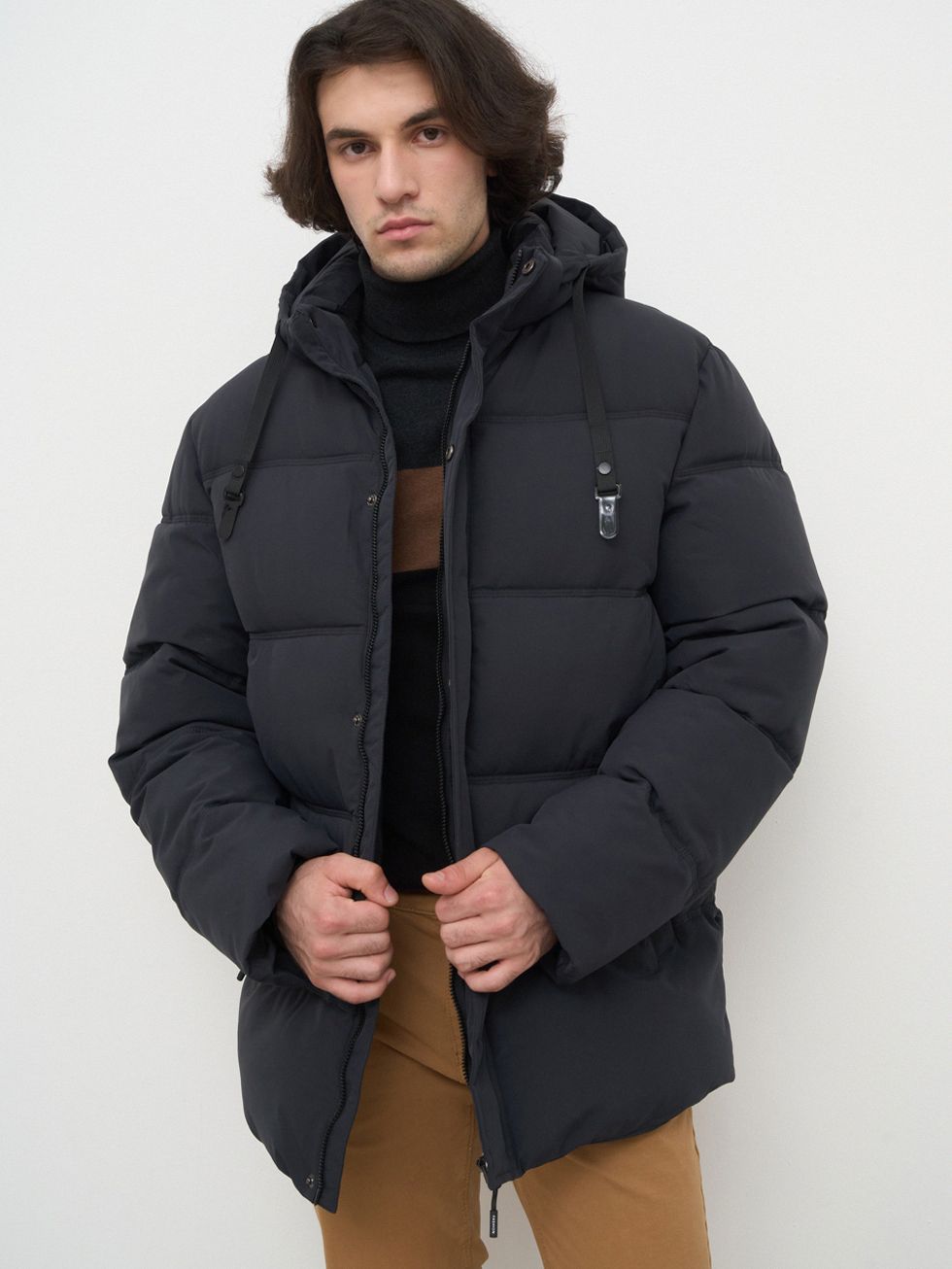 ПУХОВИК МУЖСКОЙ, ТЕМНО-СЕРЫЙ