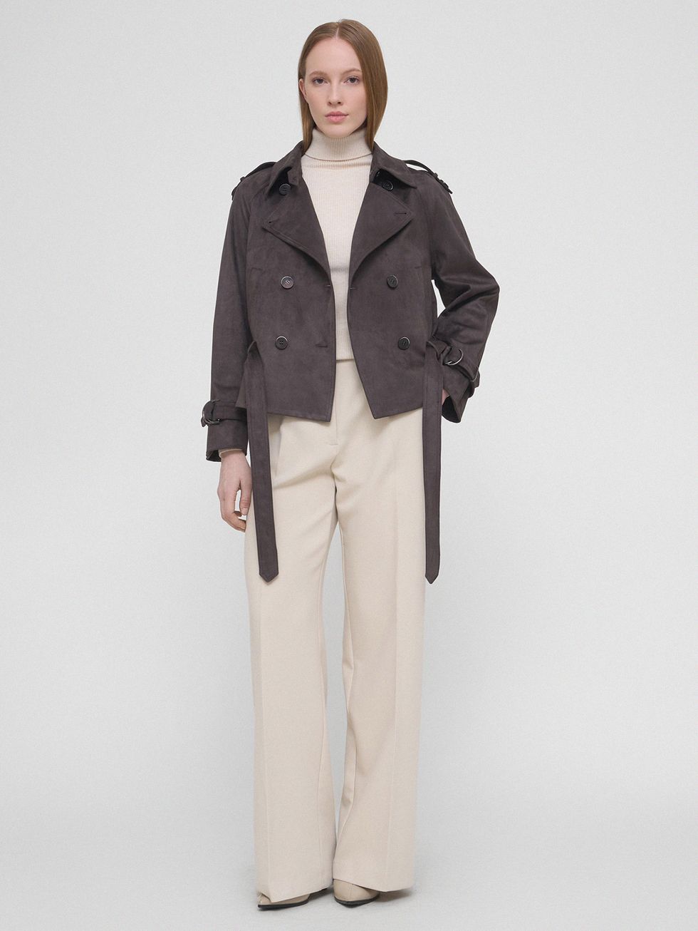 КОЖАНАЯ КУРТКА ЖЕНСКАЯ, ТЕМНО-СЕРАЯ