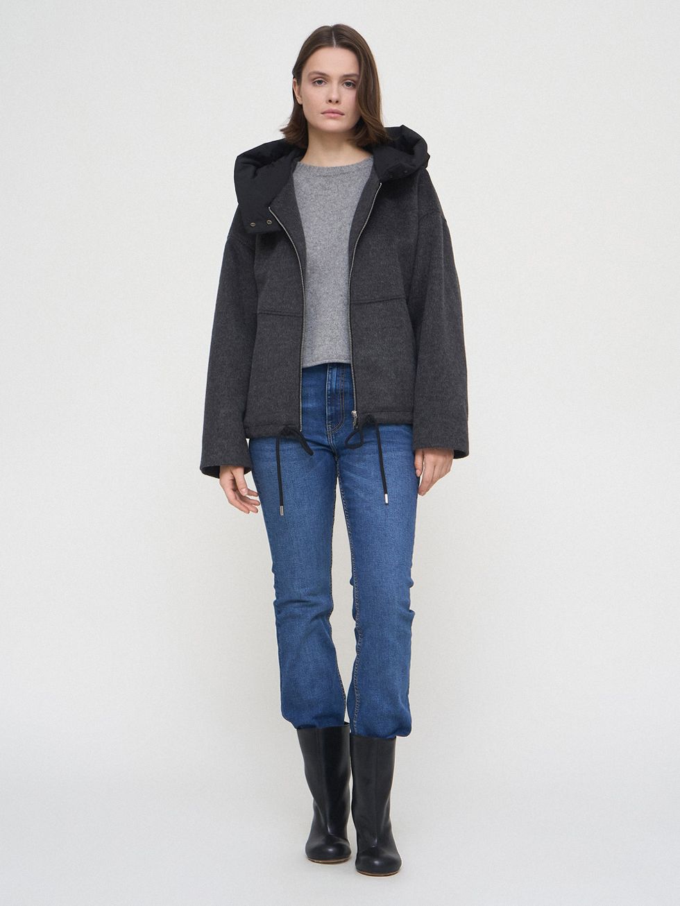 ТЕКСТИЛЬНАЯ КУРТКА ЖЕНСКАЯ, ТЕМНО-СЕРАЯ