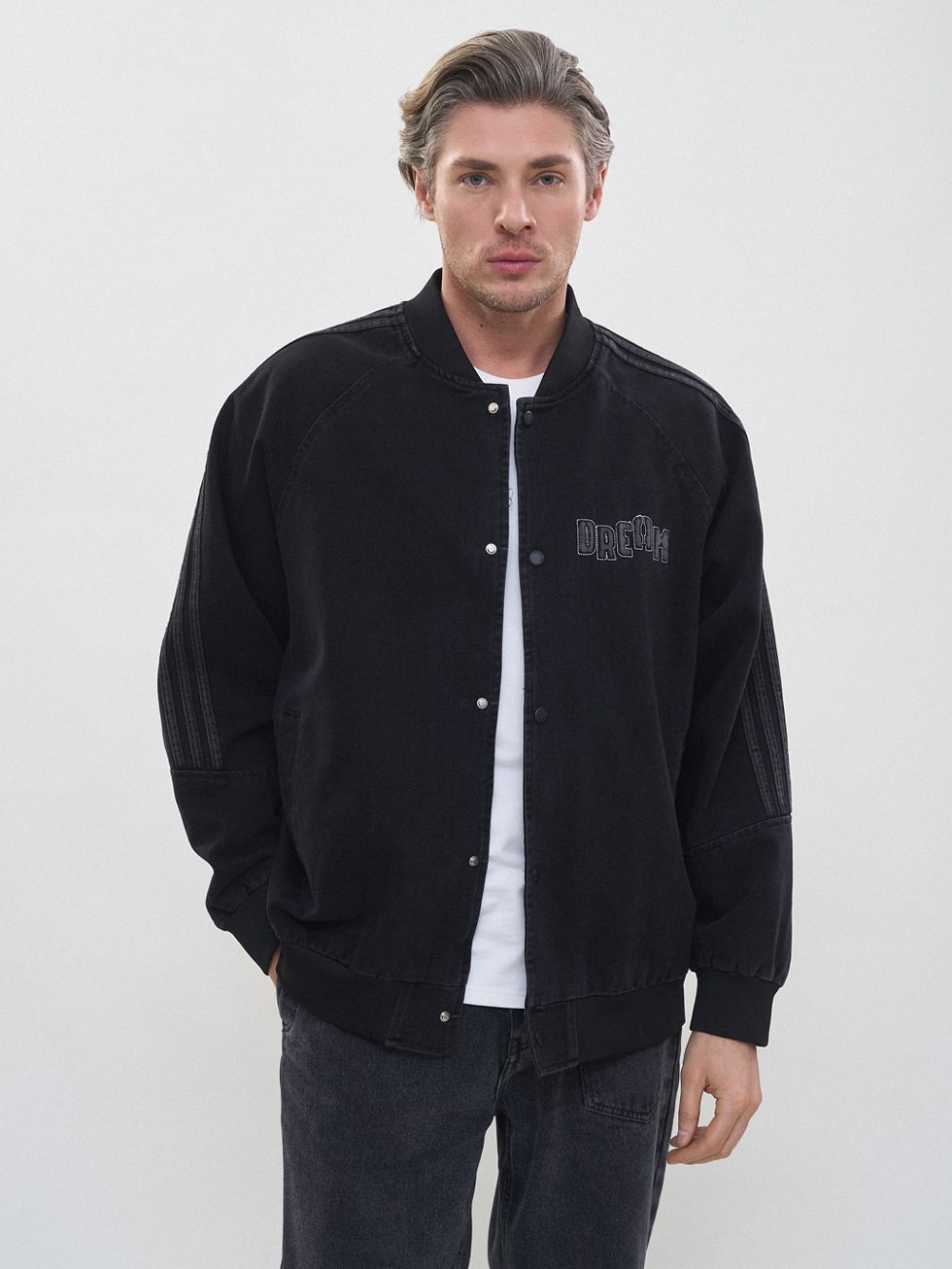 ТЕКСТИЛЬНАЯ КУРТКА МУЖСКАЯ, ТЕМНО-СЕРАЯ