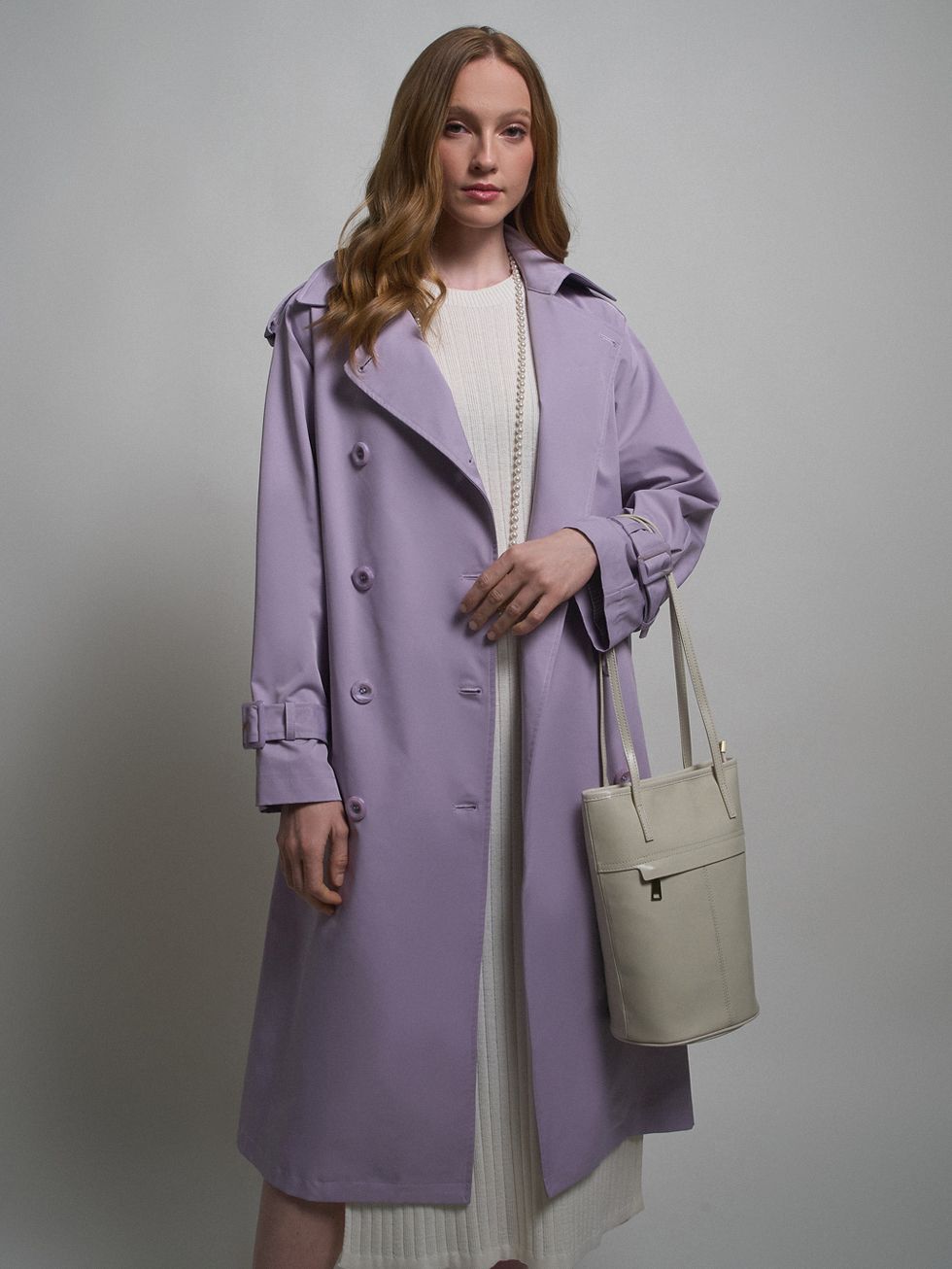 ТРЕНЧ ЖЕНСКИЙ, СВЕТЛО-ФИОЛЕТОВЫЙ