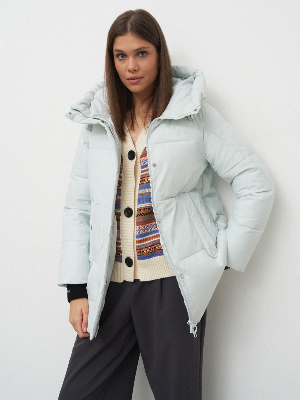 ПУХОВИК ЖЕНСКИЙ, СВЕТЛО-ЗЕЛЕНЫЙ