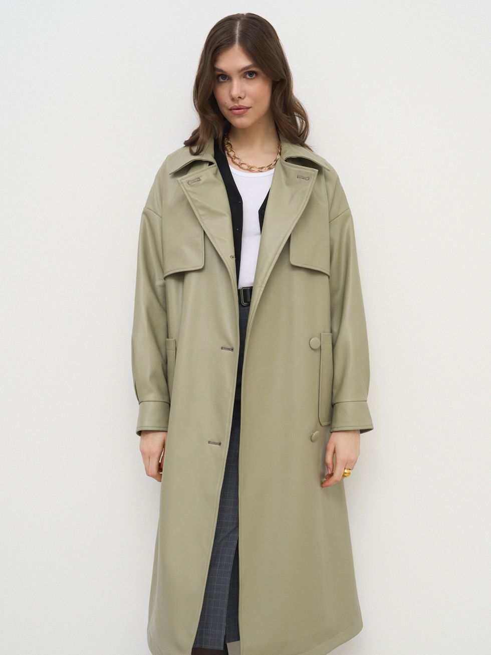 КОЖАНОЕ ПАЛЬТО ЖЕНСКОЕ, СВЕТЛО-ЗЕЛЕНОЕ