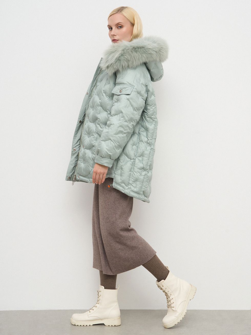 ПУХОВИК ЖЕНСКИЙ, СВЕТЛО-ЗЕЛЕНЫЙ