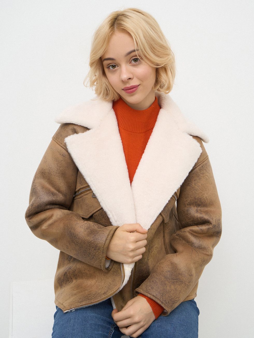 ДУБЛЕНКА ЖЕНСКАЯ, РЫЖАЯ