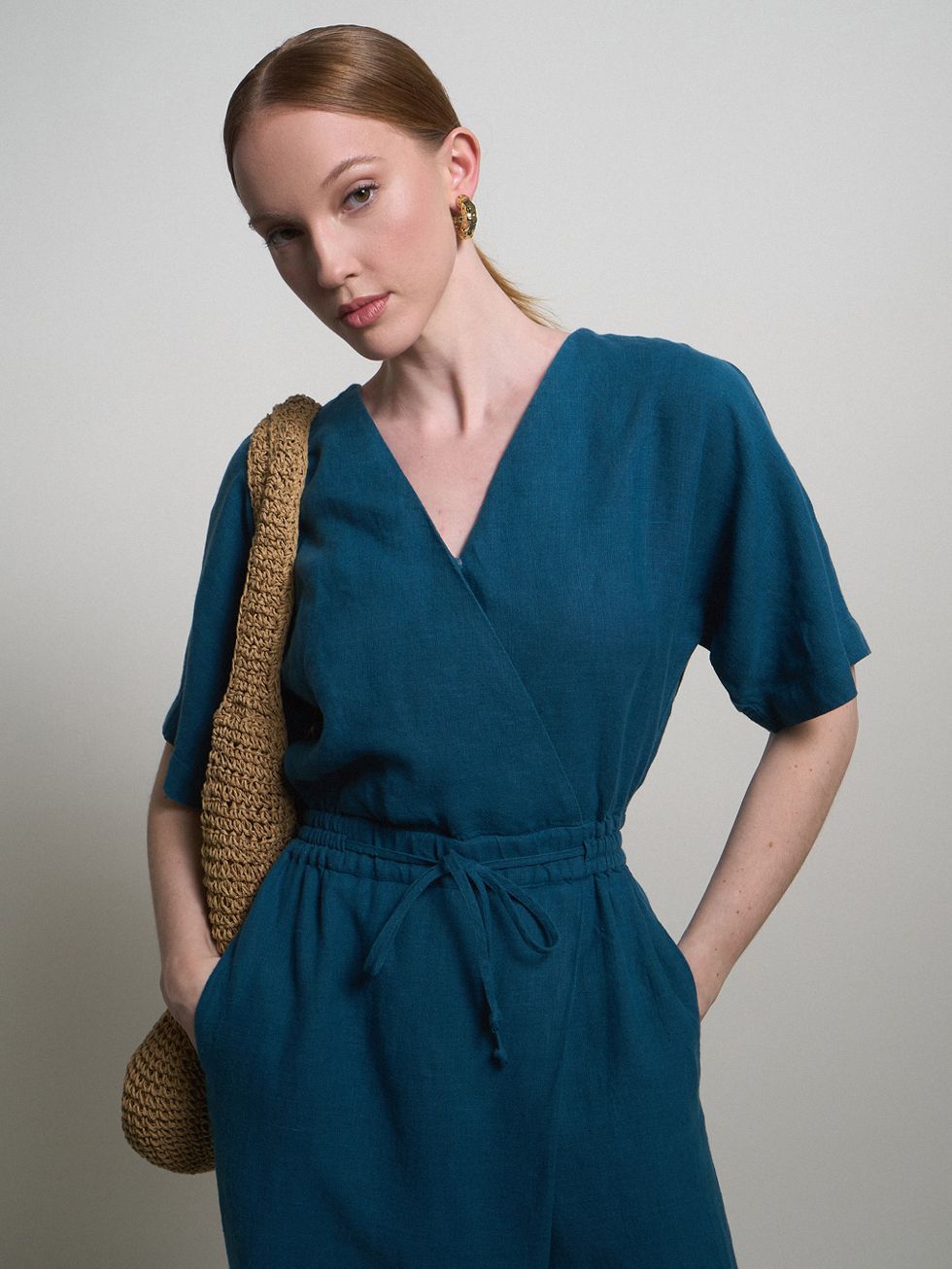 КОМБИНЕЗОН ЖЕНСКИЙ, ТЕМНО-ЗЕЛЕНЫЙ