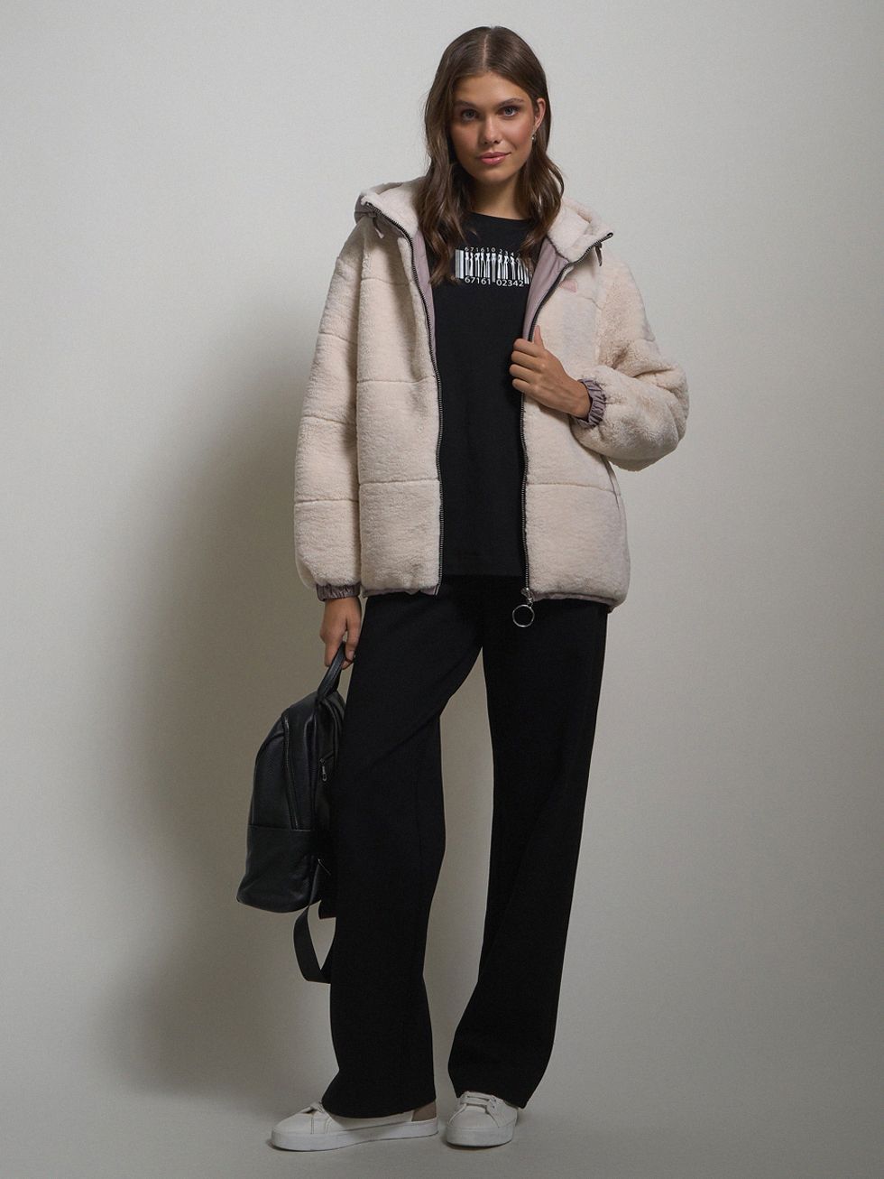 ШУБА КРЕМОВАЯ, ЭКО-МЕХ