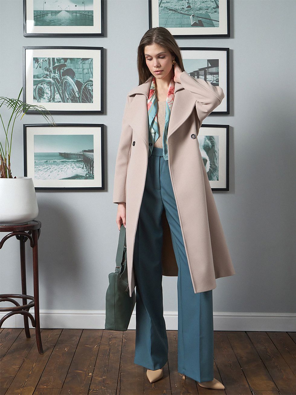 ТЕКСТИЛЬНОЕ ПАЛЬТО ЖЕНСКОЕ, КРЕМОВОЕ