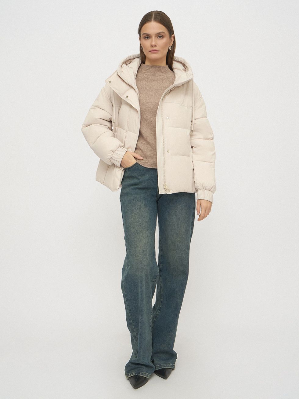 ПУХОВИК ЖЕНСКИЙ, КРЕМОВЫЙ