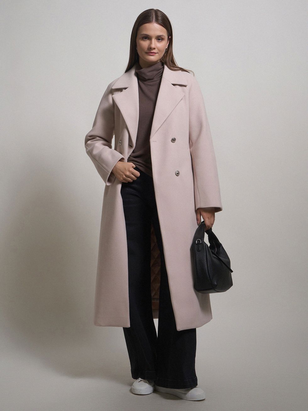 ТЕКСТИЛЬНОЕ ПАЛЬТО ЖЕНСКОЕ, КРЕМОВОЕ