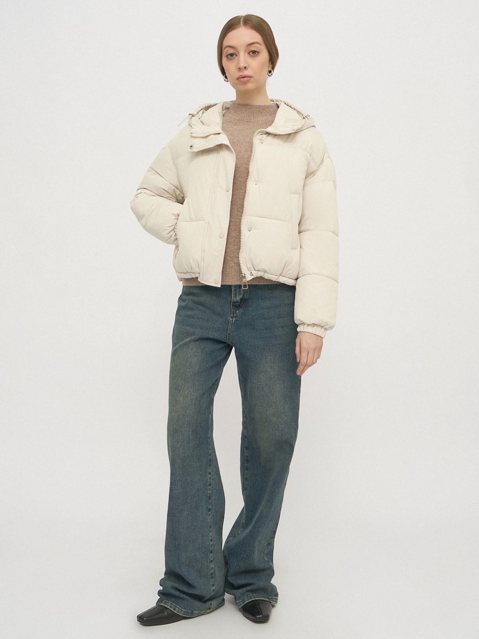 ПУХОВИК ЖЕНСКИЙ, КРЕМОВЫЙ