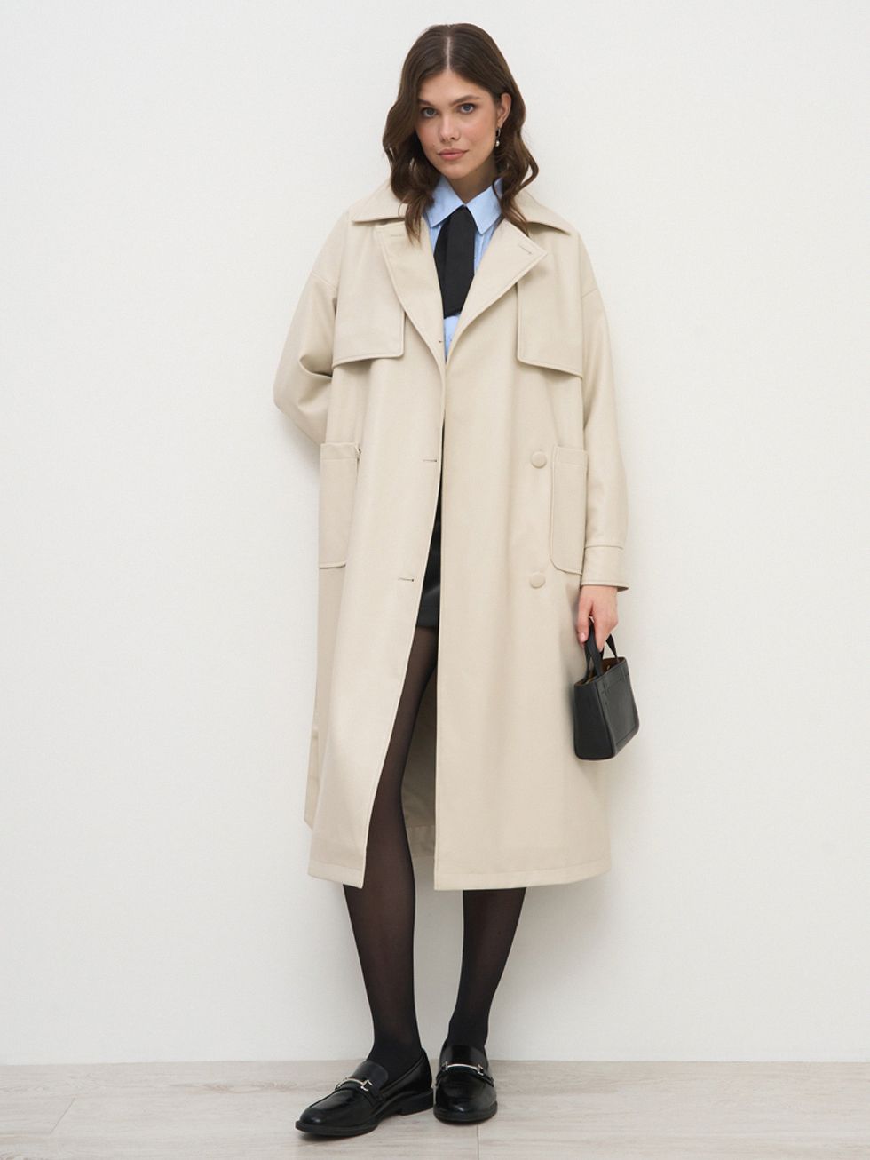 КОЖАНОЕ ПАЛЬТО ЖЕНСКОЕ, КРЕМОВОЕ