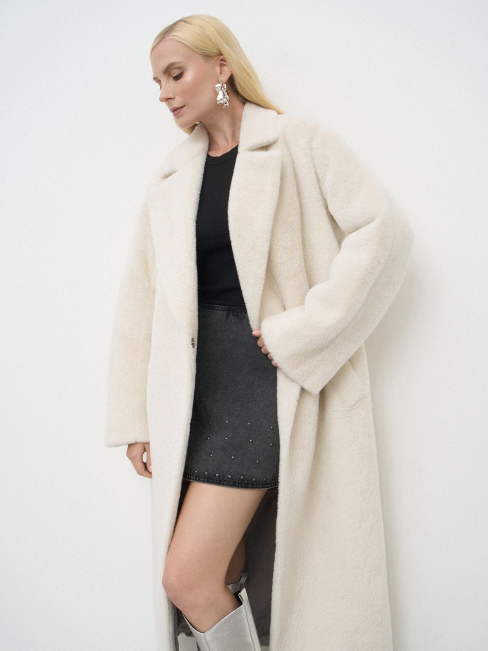 ШУБА КРЕМОВАЯ, ЭКО-МЕХ