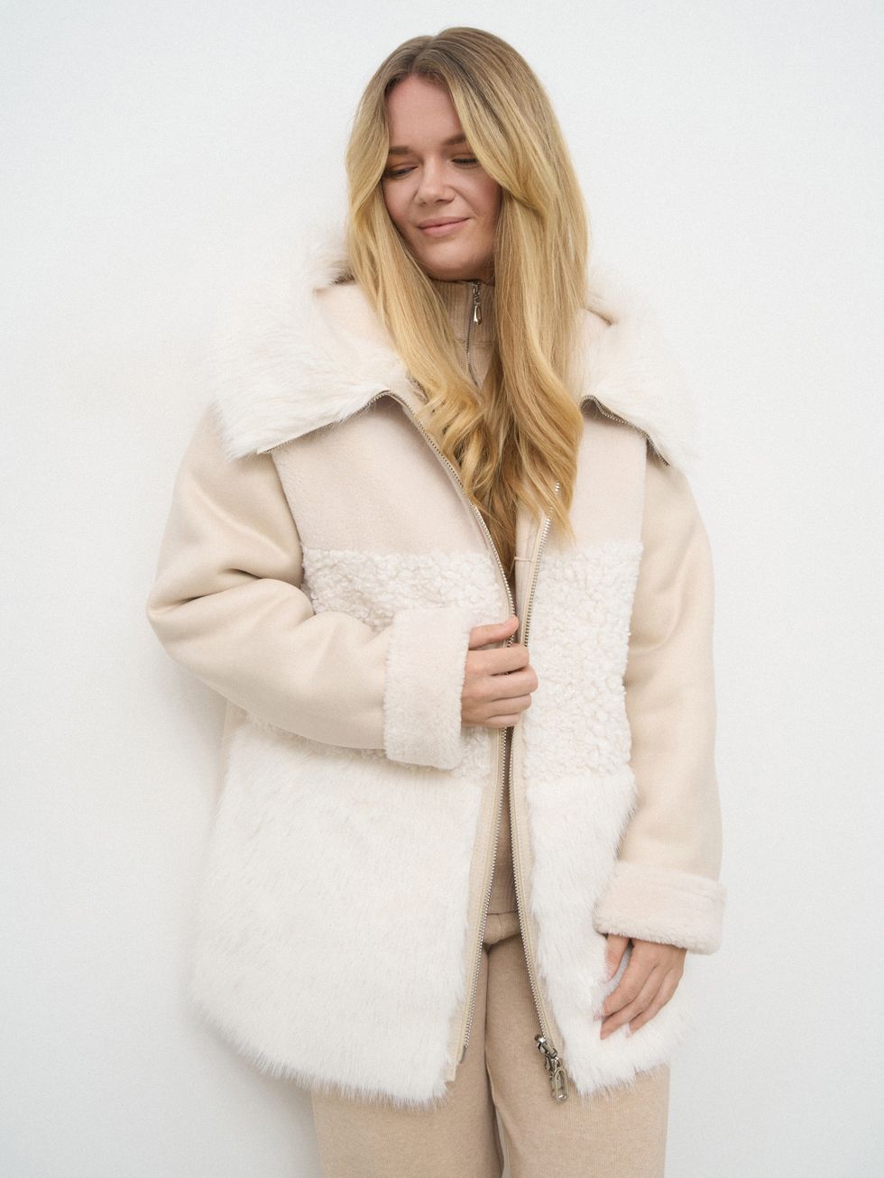 ДУБЛЕНКА ЖЕНСКАЯ, КРЕМОВАЯ