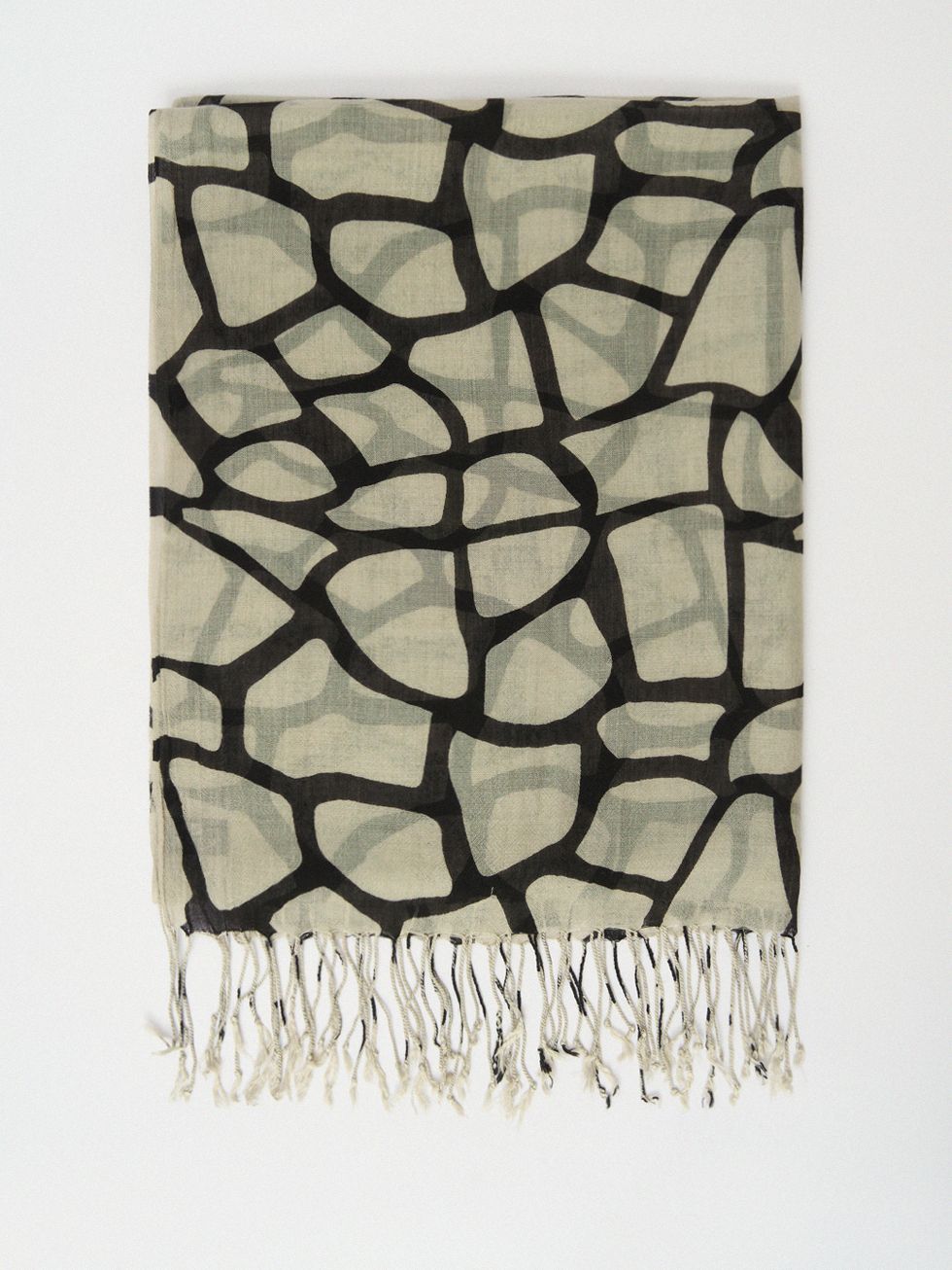 ШАРФ ЖЕНСКИЙ, БЕЛЫЙ/ЧЕРНЫЙ