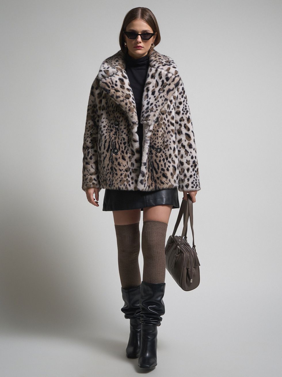 ШУБА КОРИЧНЕВАЯ, ЭКО-МЕХ