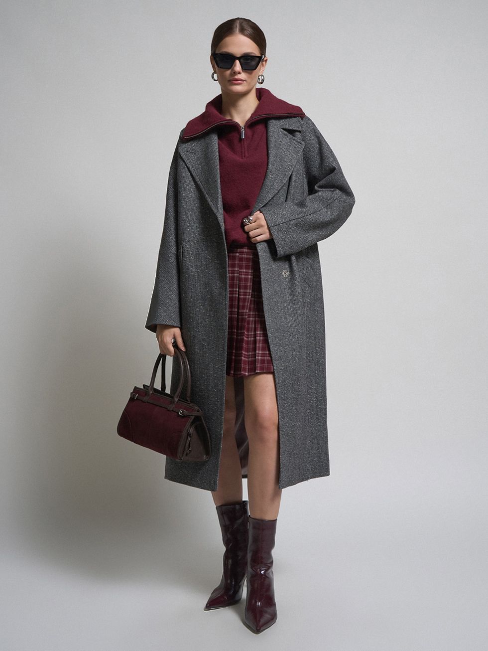 ТЕКСТИЛЬНОЕ ПАЛЬТО ЖЕНСКОЕ, СВЕТЛО-СЕРОЕ