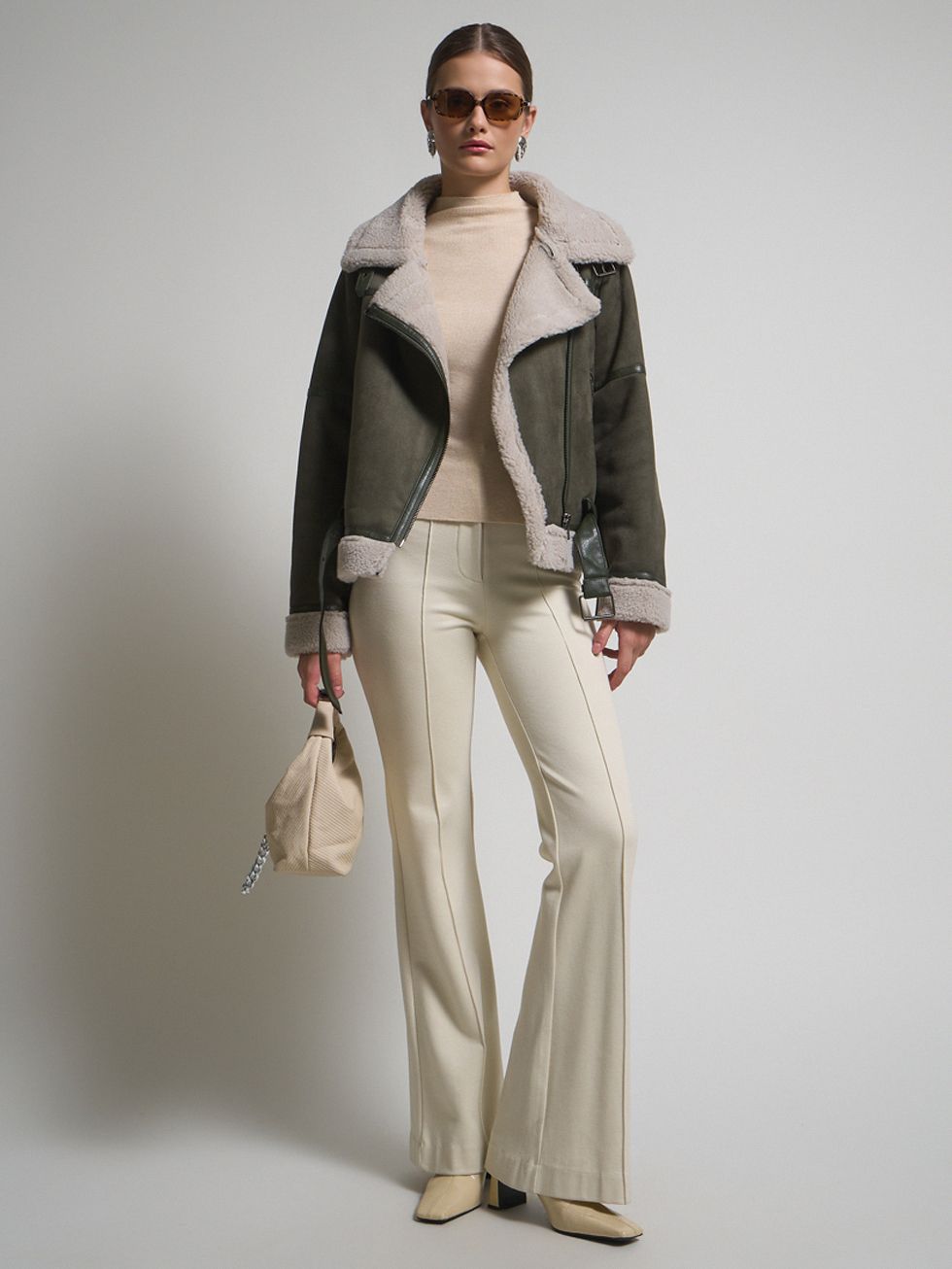 ДУБЛЕНКА ЖЕНСКАЯ, ОЛИВКОВАЯ