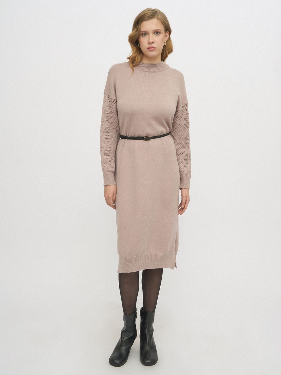 ПЛАТЬЕ ЖЕНСКОЕ, СЕРО-РОЗОВОЕ